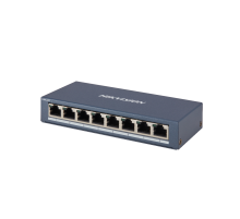 DS-3E0508-E(B) Сетевой коммутатор 8хRJ45 1000Мб; таблица MAC адресов на 4000 записей; пропускная способность 16Гб/с