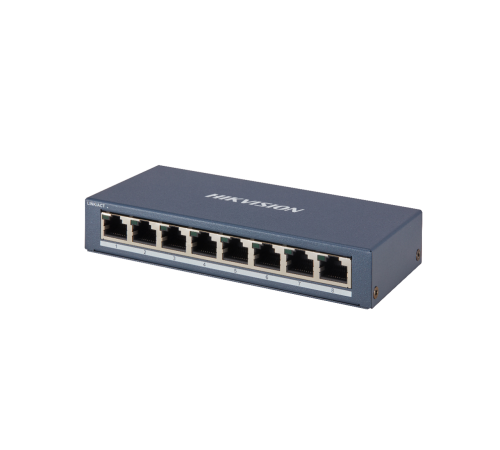 DS-3E0508-E(B) Сетевой коммутатор 8хRJ45 1000Мб; таблица MAC адресов на 4000 записей; пропускная способность 16Гб/с