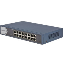 DS-3E0516-E(B) Коммутатор неуправляемый 16 портовый; 16хRJ45 порта 1000 Мбит/с; 8K MAC-адресов; пропускная способн